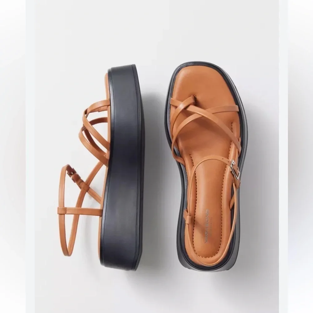 Vagabond  Courtney Cognac Platform Sandals 40/10